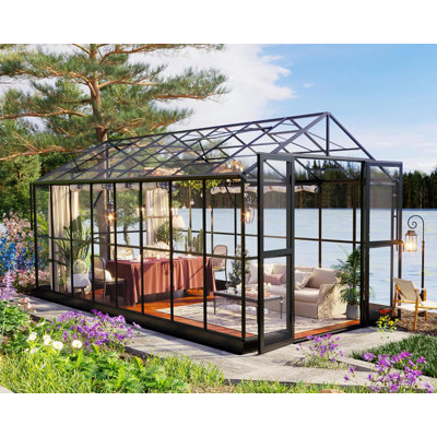 Grower’s Haven 12 x 13.5 x 9 ft. Hybrid Polycarbonate Greenhouse- Hobby Greenhouse with Quick Connect Fittings