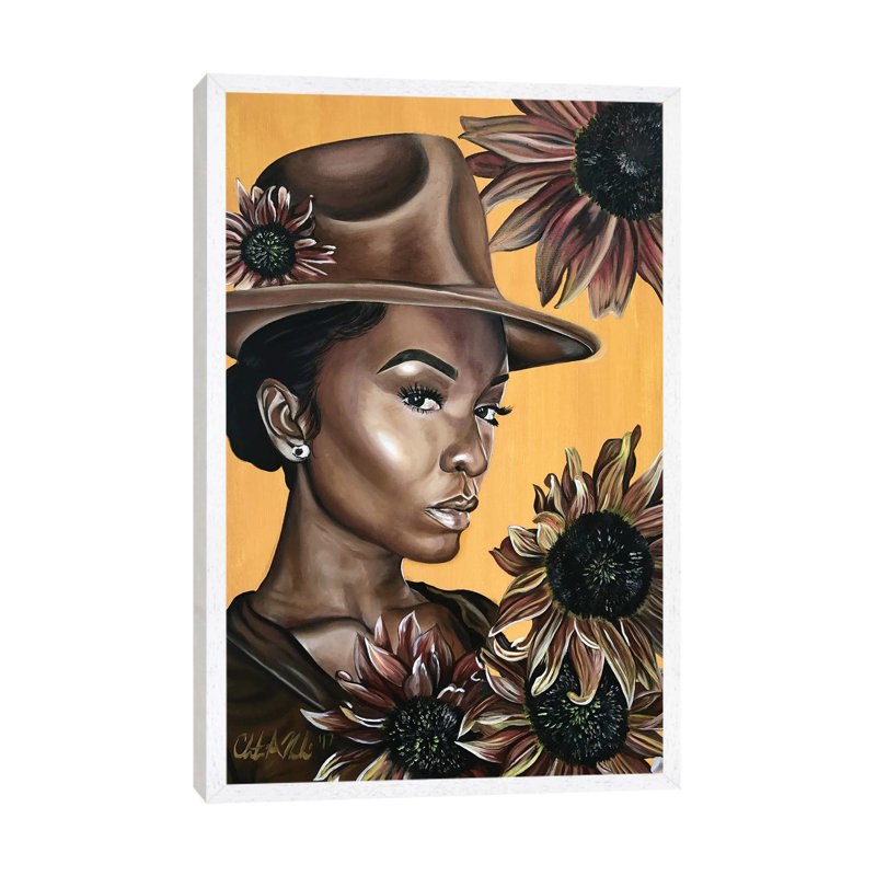 Her by Stina Aleah - Painting on Canvas, 101.6 cm H x 66.04 cm W, White Framed