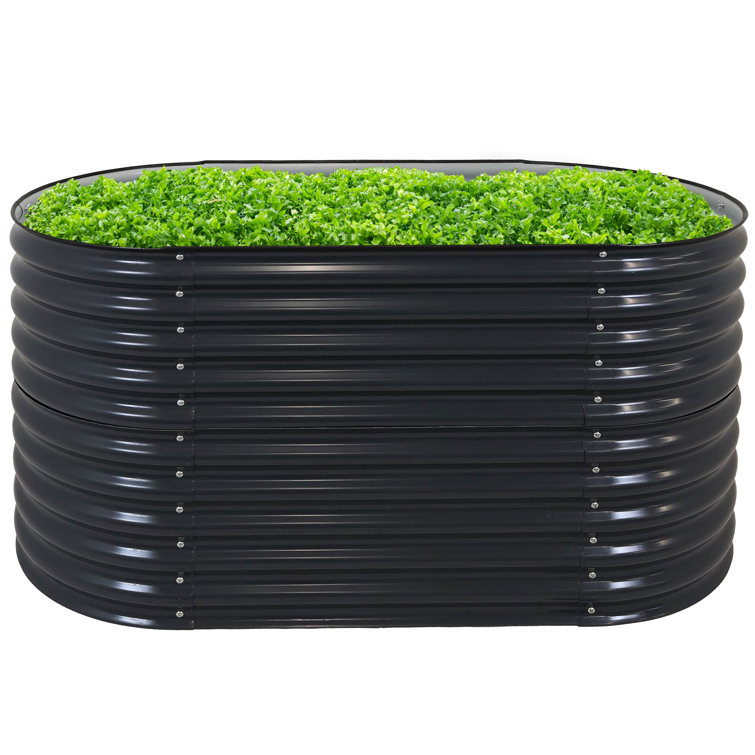 Lemark Oval Steel Stackable Raised Garden Bed