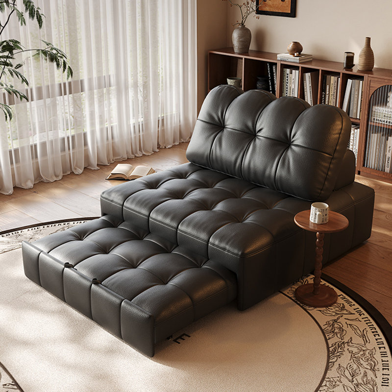 Coussin de canapé modulaire en similicuir noir