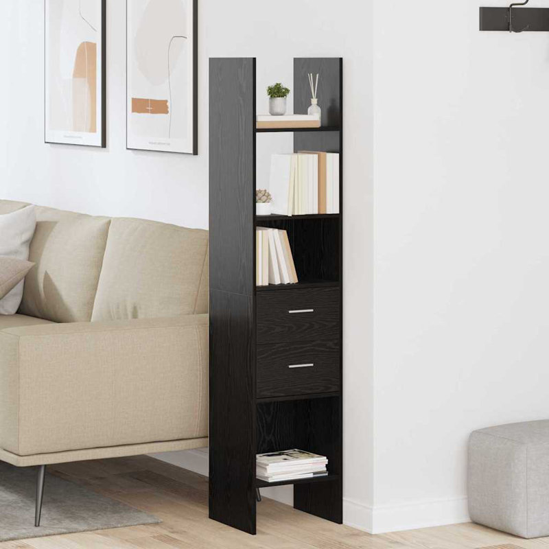 Book Cabinet Chipboard Standing Shelf Rack, Black