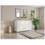 Ensemble de meuble-lavabo blanc 60 po avec lavabo double en résine, ensemble de meuble-lavabo autoportant avec 3 tiroirs à fermeture douce, 4 portes avec tablettes à double couche, pieds en bois massif, pour la salle de bain