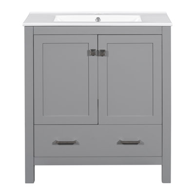Armoire de salle de bain à double vasque, meuble-lavabo moderne élégant 60 po, avec rangement fonctionnel