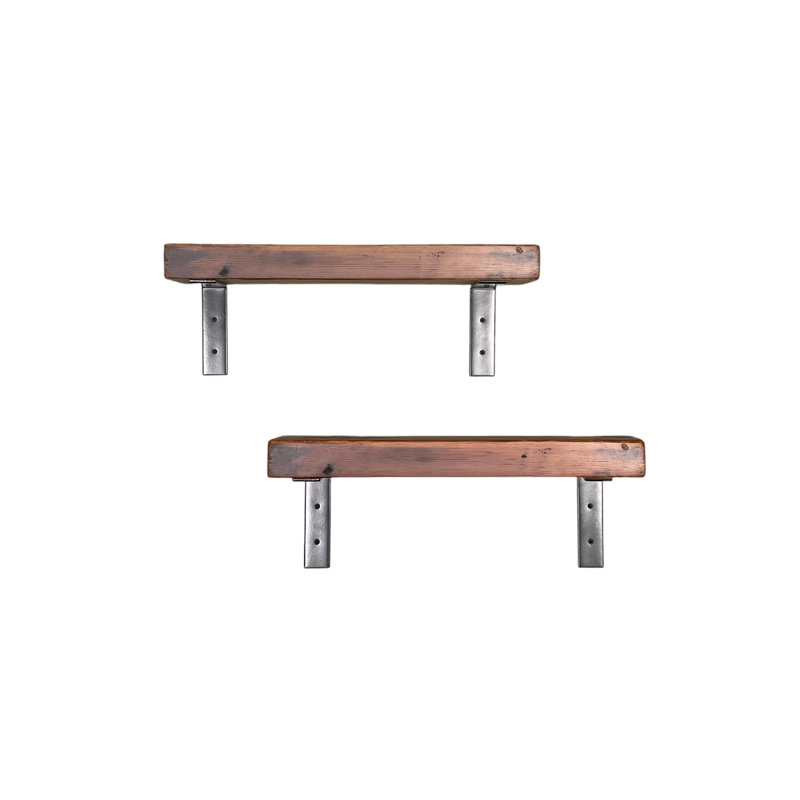 2 Piece Pine Bracket Shelf, 7.25" H x 20" W x 6" D