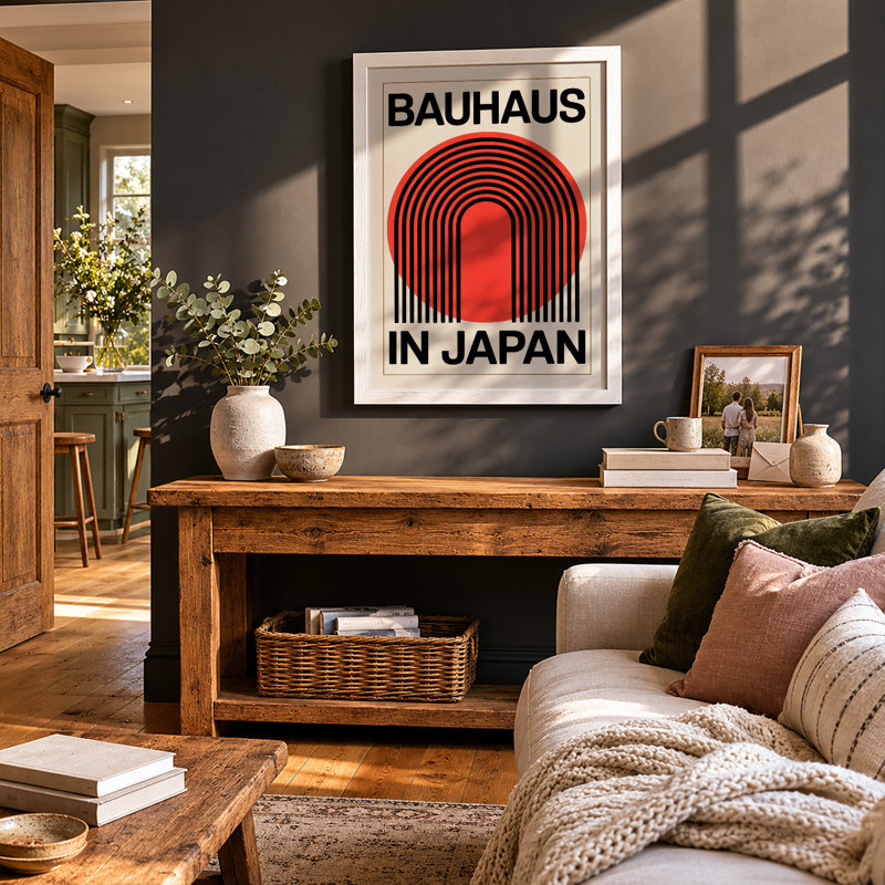 Bauhaus In Japan Geometric - Print, A1 - 84.1 x 59.4 cm, White