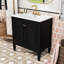 Meuble-lavabo vintage avec lavabo et tablettes réglables-114300043