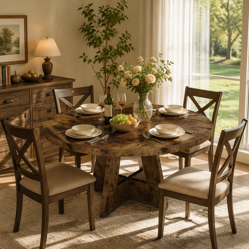 Table de salle à manger, Brun rustique