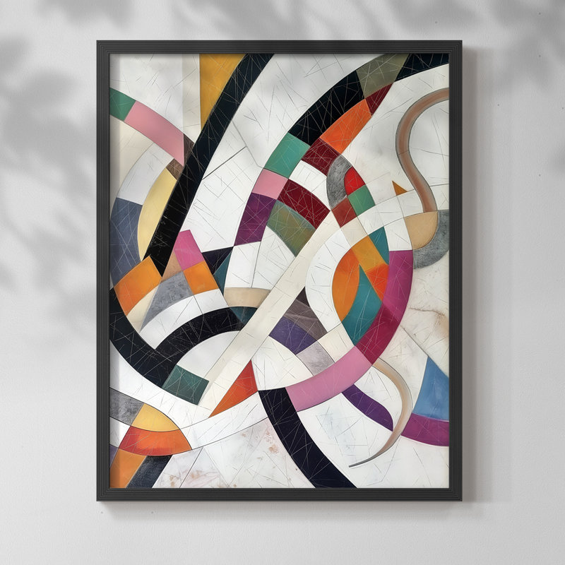 Série ABSTRACT LXIX - Impression encadrée de qualité supérieure - Prêt à accrocher - Aucun clou requis, H 21 po x l 17 po