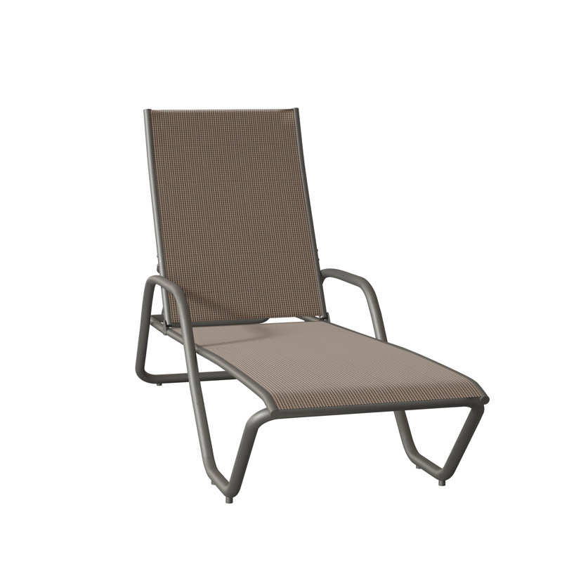 Outdoor Rust-Resistant Metal Chaise Lounge, Textured Graphite, Carter