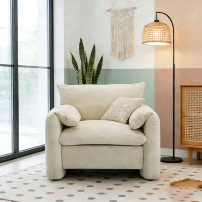 Modern Style Chenille Oversized Armchair Accent Chair
