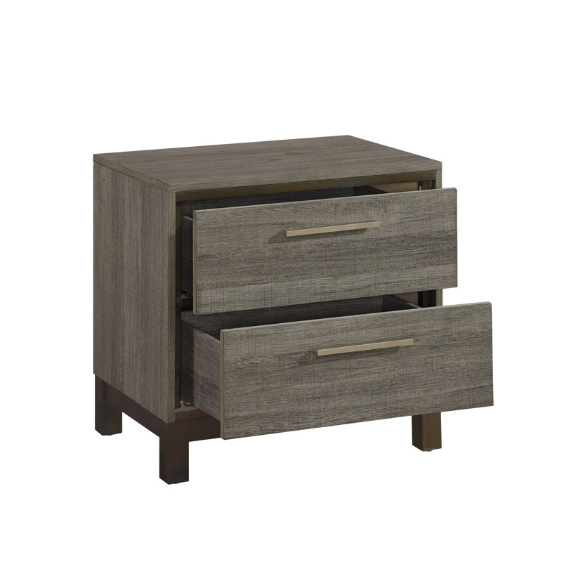 Table de bout Table de chevet moderne Table de chevet Table de chevet en bois massif, Gris antique