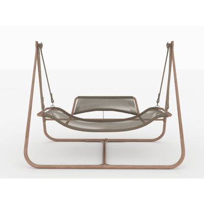 Swing Chair With Stand, 570 Lbs Weight Capacity, Rust Wood Frame, Double For Indoor, Outdoor, Bedroom, Patio, Balcony Develop Oversized