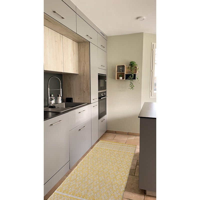 Labannah Non-Skid Kitchen Mat, Mustard