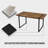 59 " Dining Table Modern Industrial Rectangular MDF Natural Wood , 4-6 People, 1.5" Thick Engineering Wood Tabletop And Black Rectangular Metal Legs, Used For Home & Kitchen-681446575-681446572