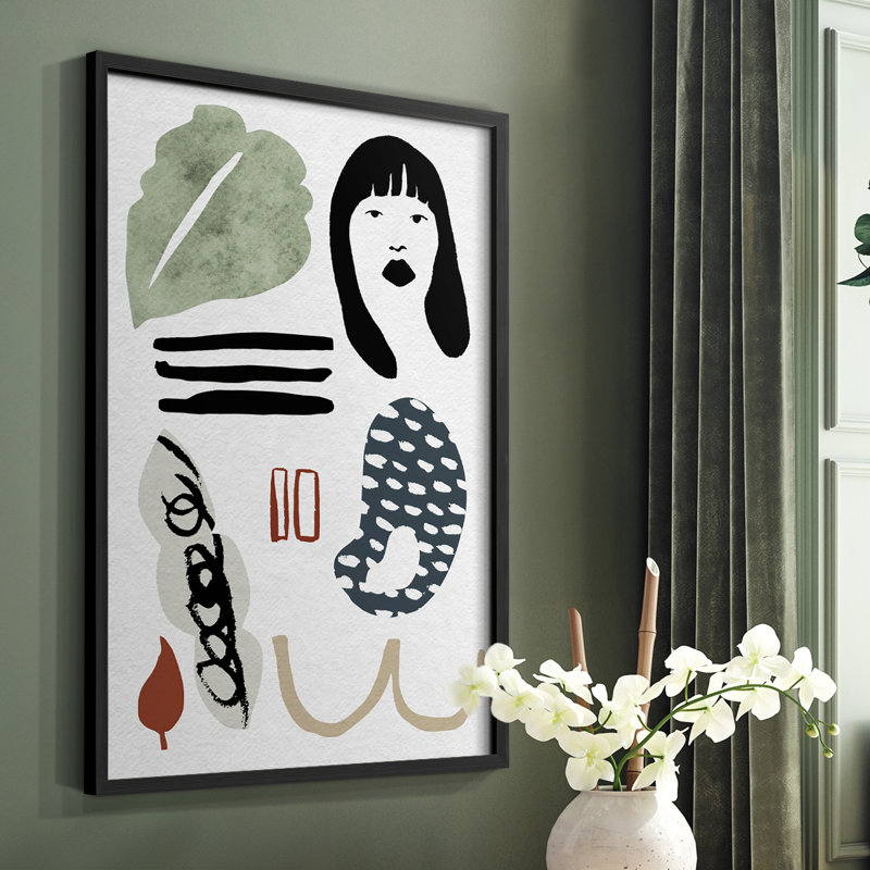 Collection encadrée Mindfulness II, impression sur bois massif, H 28 po x l 22 po, Noir