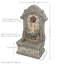 Fontaine murale d'extérieur en polyrésine résistante aux intempéries avec lumières Zenaida