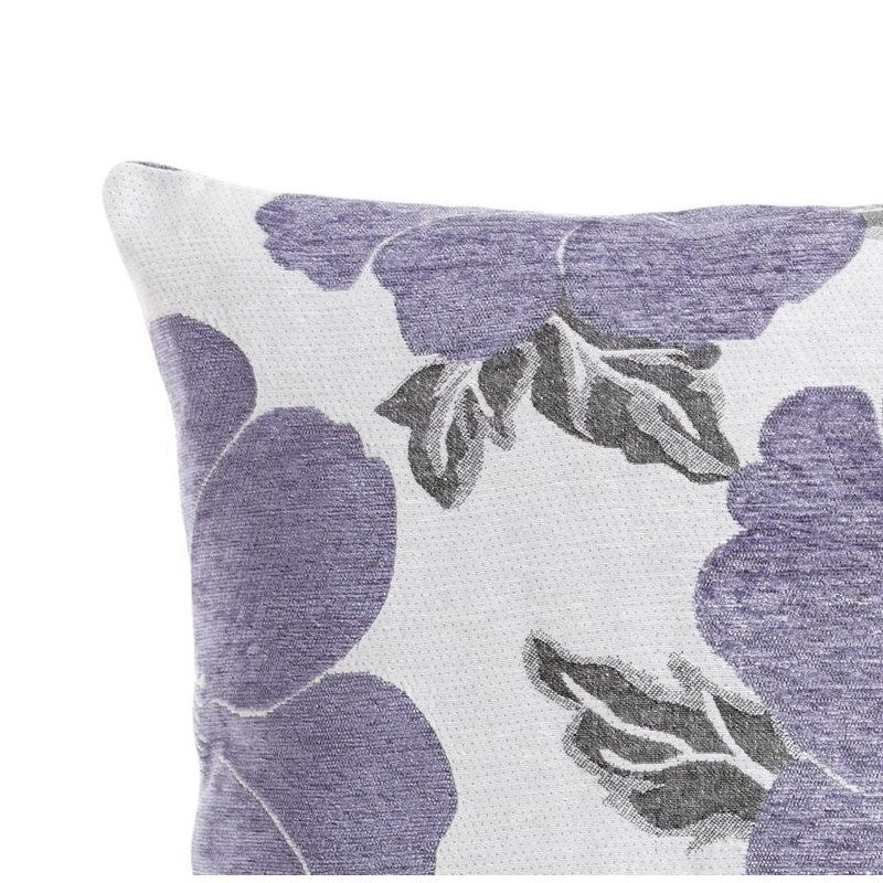 Darionte Floral Square Cushion, Purple/Silver/Grey