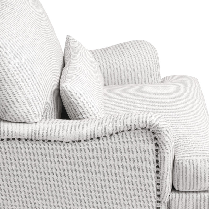 Upholstered Armchair, PINSTRIPE GRAY Chenille