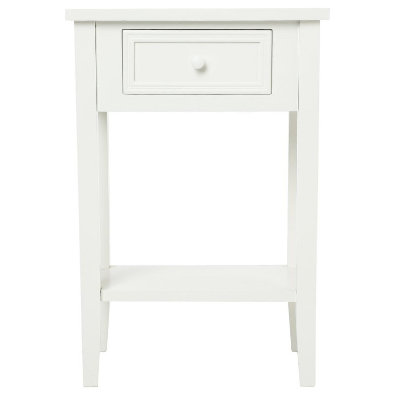 Mireya 45cm W Manufactured Wood Bedside Table, White