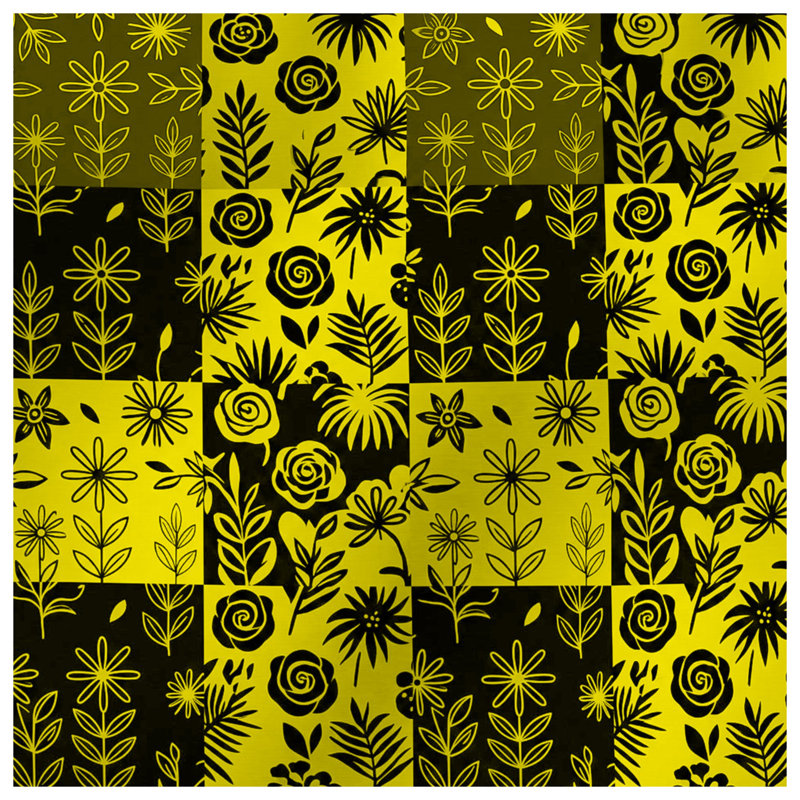 Floral Patchwork Pattern Double Sided Throw Pillows, 14 x 14 inches