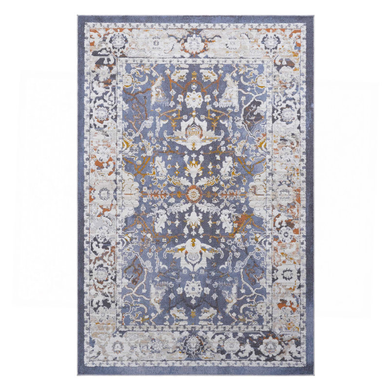 Blue/Traditional Non-Shedding Living Room Bedroom Dining Home Office Stylish And Stain Resistant Area Rug, Rectangle 2' x 3'