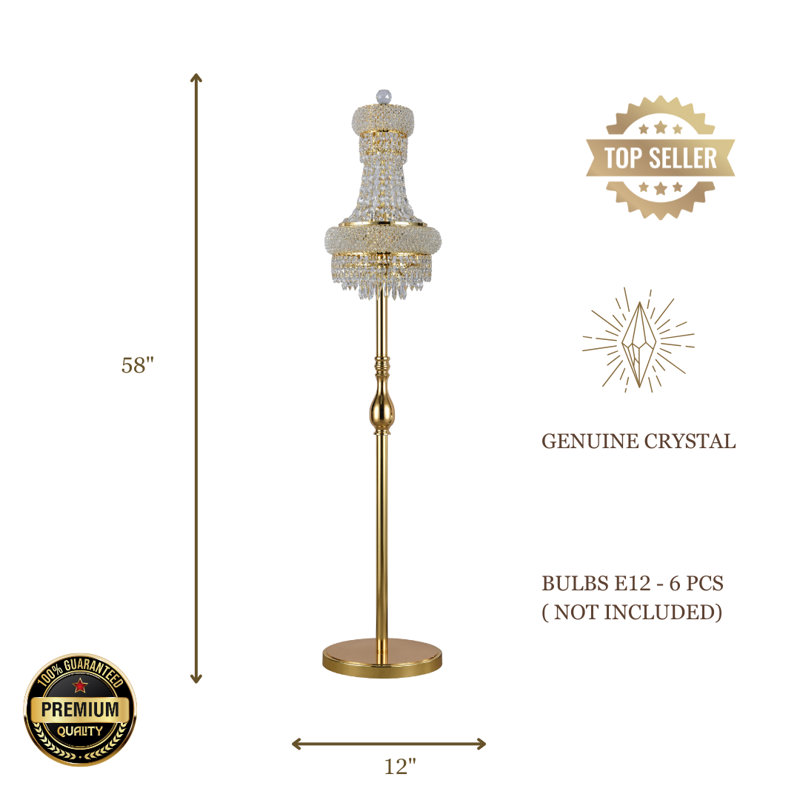 Lampe sur pied 6 lumières Montrey, Frotté à l'huile