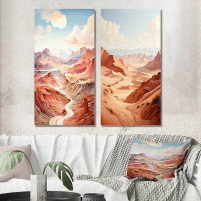 Desert Dreams Canyon Drift - Canyon et désert, ensemble de 2 reproductions d'art en métal
