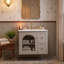 Tour de meuble-lavabo simple 24 po avec lavabo en céramique et armoire de rangement, 2 tiroirs et 1 porte à fermeture en douceur-390945251