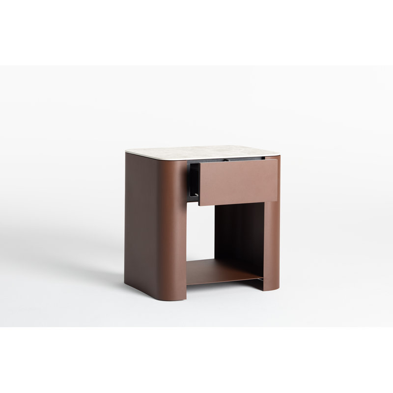 Charlain 50cm W Steel Bedside Table