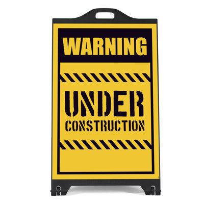 Panneau d'avertissement de trottoir en construction