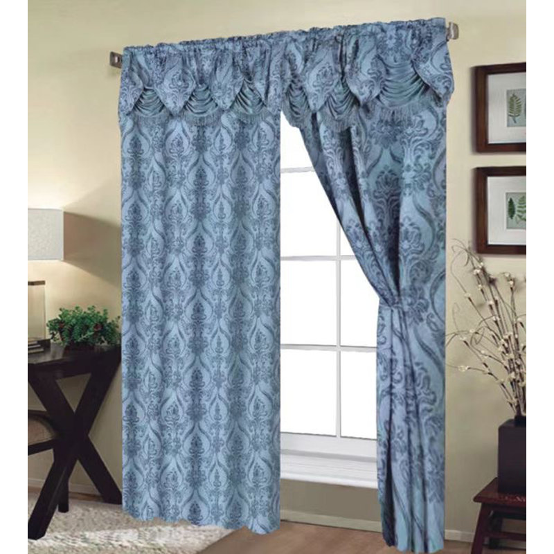 Adriel Room Darkening Curtain Single Panel, Aqua