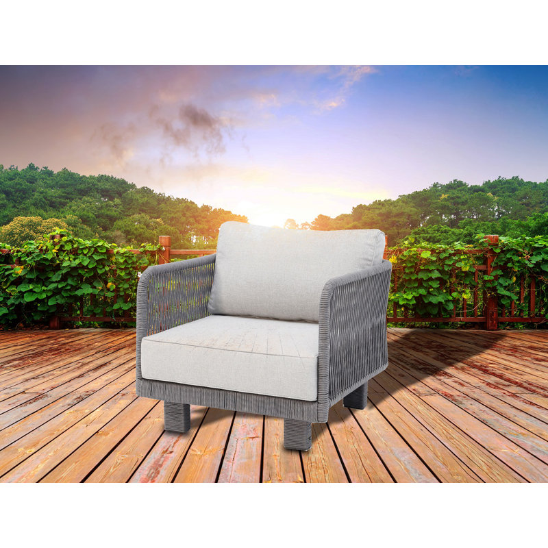 Chaise de patio avec coussins Drucker
