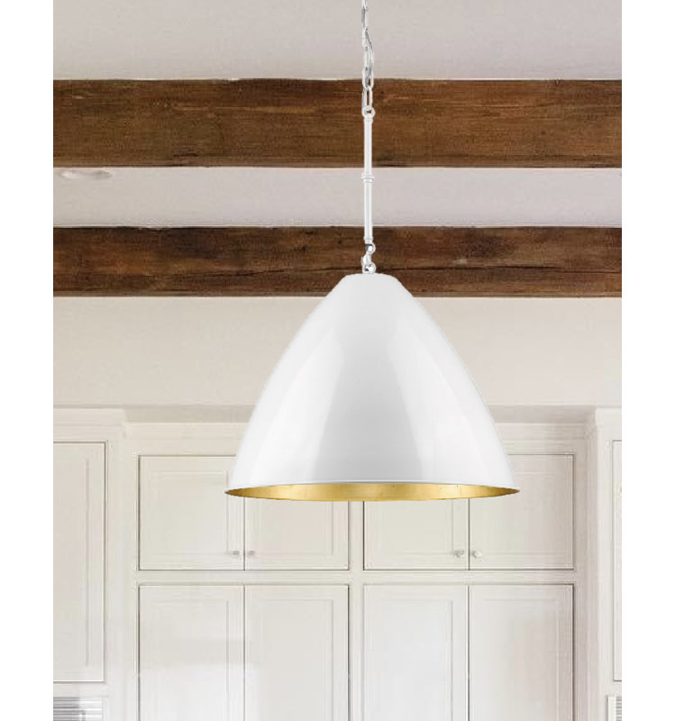 Luminaire suspendu conique à 1 lumière Felder, H 13 po x l 15 po x P 15 po