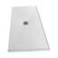 Receveur de douche d'angle Streamline GSRB-667-659 de 152,4 cm x 81,3 cm en surface solide blanc mat avec bonde centrale