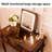 31.89"Brown Solid Wood Multifunctional Vanity With a Mirror and Stool