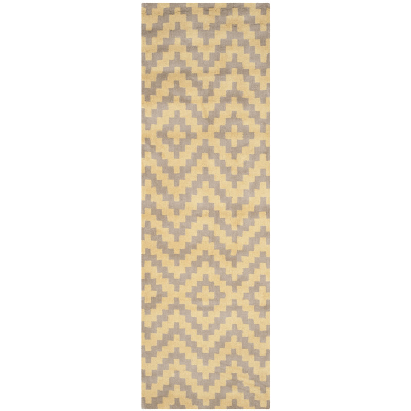 Sanyla Hand Tufted Wool Chevron Rug, Runner 2'6" x 8'