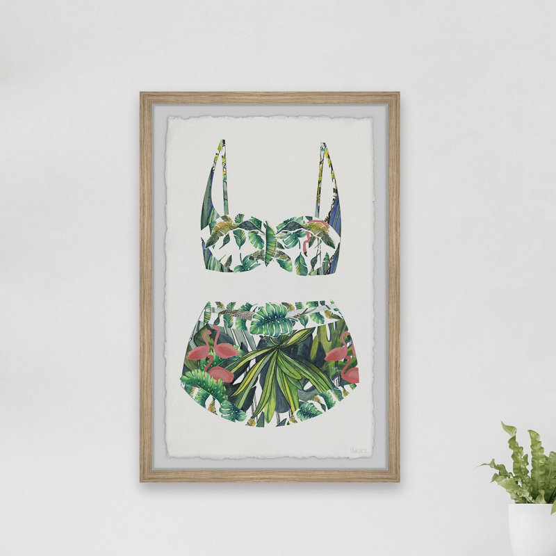 Tropical Forest Swimsuit Framed Canvas Print, 45" x 30"