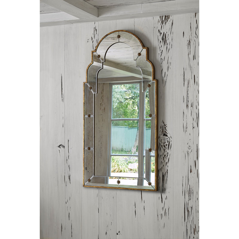 Star Flat Solid Wood Beveled Wall Mirror