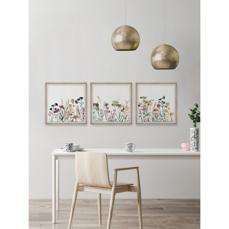 Fleurs colorées par Marmont Hill - ensemble de 3 cadres photo, H 18 po x l 18 po