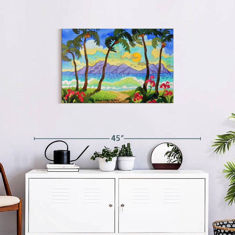 Gillard, palmiers tropicaux, H 20 po x l 30 po