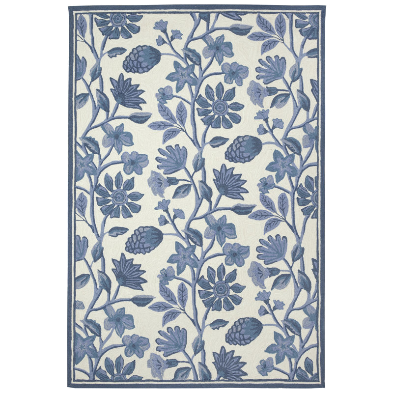 Performance Hand Tufted Floral Indoor / Outdoor Rug, Rectangle 7'6" x 9'6"
