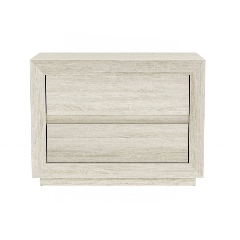 Table de chevet en chêne blanchi, H 24 po x l 32 po x P 18,3 po, Chêne clair