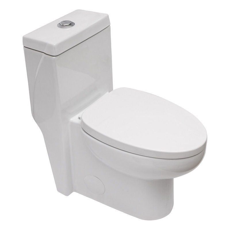 Toilette en céramique une pièce, double chasse avec siège à fermeture en douceur