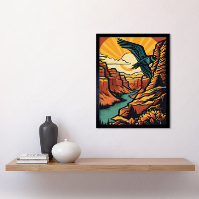 Laholm Grand Canyon Sunset Modern Landscape Americana 50s 1 Piece Single Picture Frame Wall Art