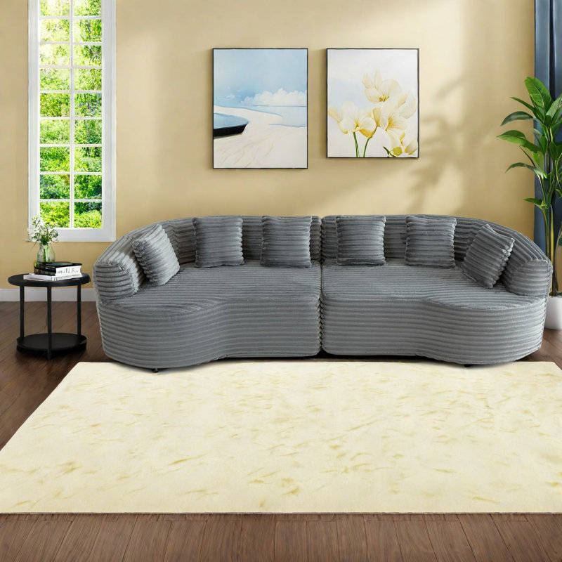 Canapé modulaire en velours côtelé 111,5 pouces Compression Cloud