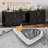 Large Cat Litter Box Enclosure 55" for 2 Cats, Hidden Cat Litter Box Cabinet Furniture with Double Room, Cushion, and Storage Shelf, Wooden Kitty Litter Box for Home-896015433