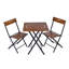 Table et chaises de jardin élégantes (3 pièces), noyer et noir, table: 23,6 po x 28,7 po x 23,6 po | Chaises: 15,7 po x 32,7 po x 15,7 po, 100% panneau de fibres à densité moyenne avec pieds en métal | Polyvalent, assemblé, rangement supplémentaire, parfait pour une utilisation extérieure et intérieure-798251635-798251646