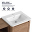 Meuble-lavabo mural avec lavabo en céramique blanche et tablettes de rangement et 1 porte à fermeture en douceur-613888161