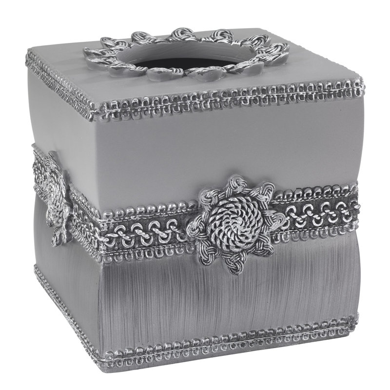 Braided Medallion Gte Tissue Box Cover, Granite