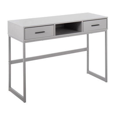 Contemporary Console Table In Grey Metal And Grey Wood